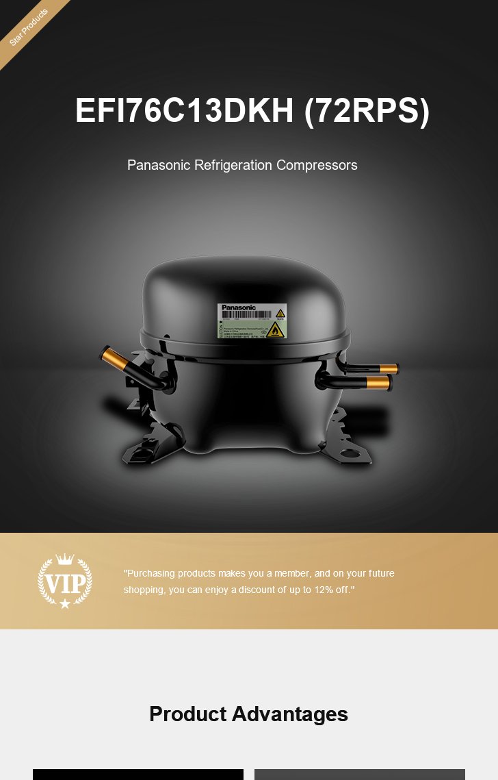Panasonic Compressor EFI76C13DKH (72RPS), technical parameters pdf, structure diagram